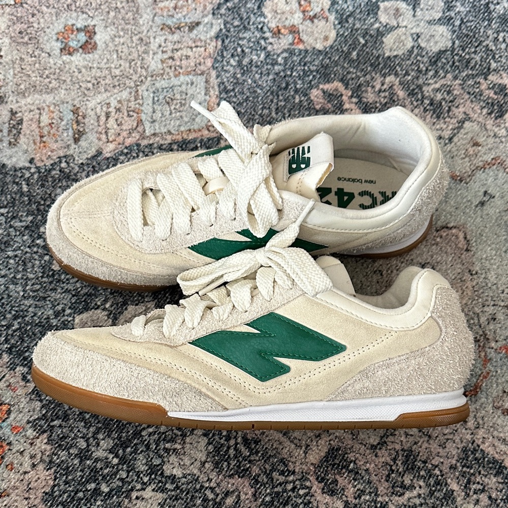 New Balance RC42 Cream and Green Sneakers